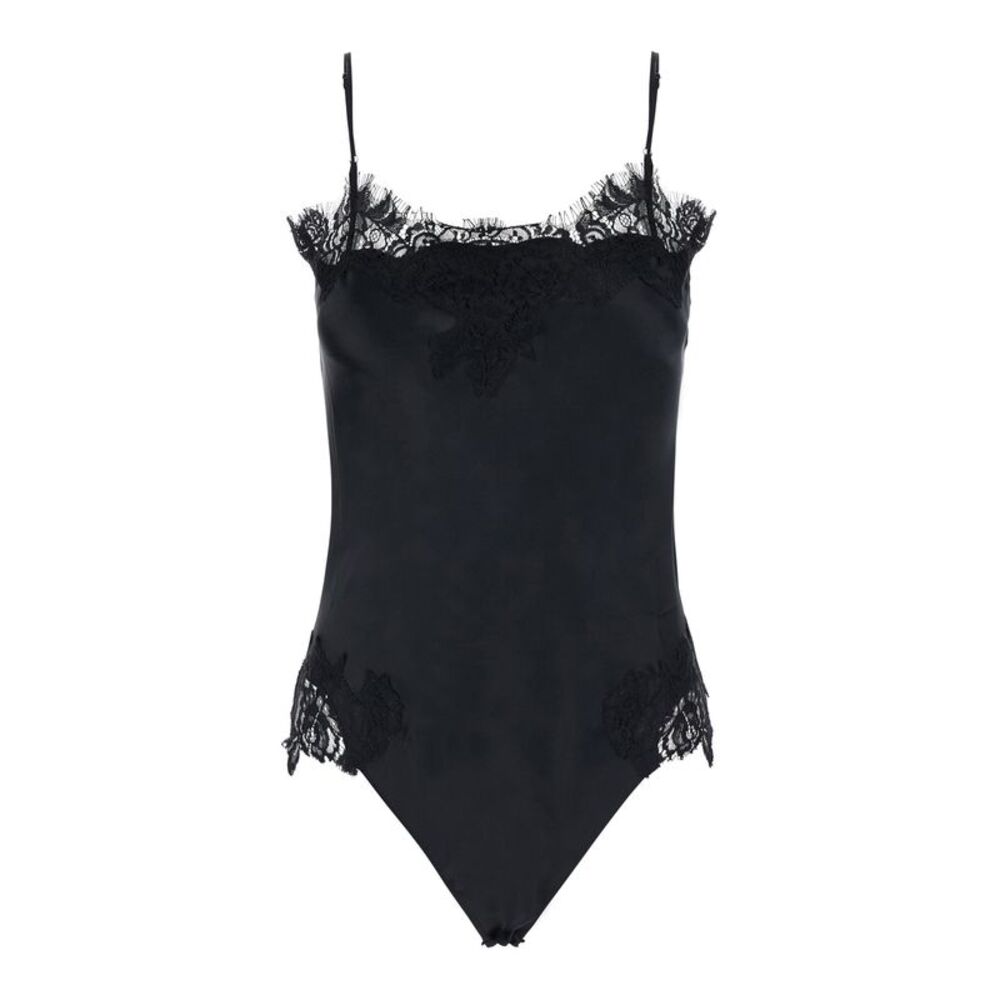 Gold Hawk Women Bodysuit With Lace And Elegant Fabric In Black For Women